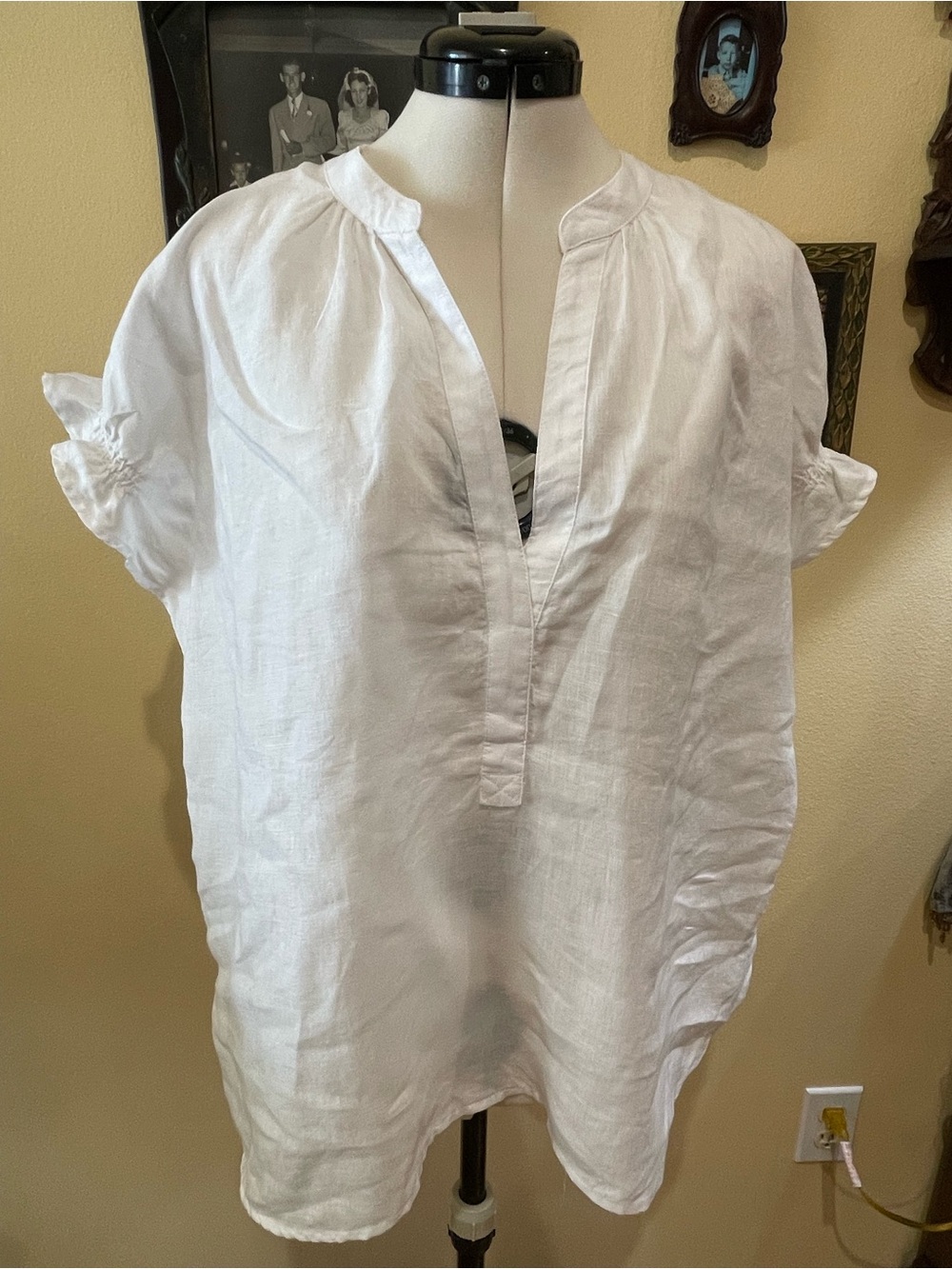 Pilcro Anthropologie White Linen Tunic XL